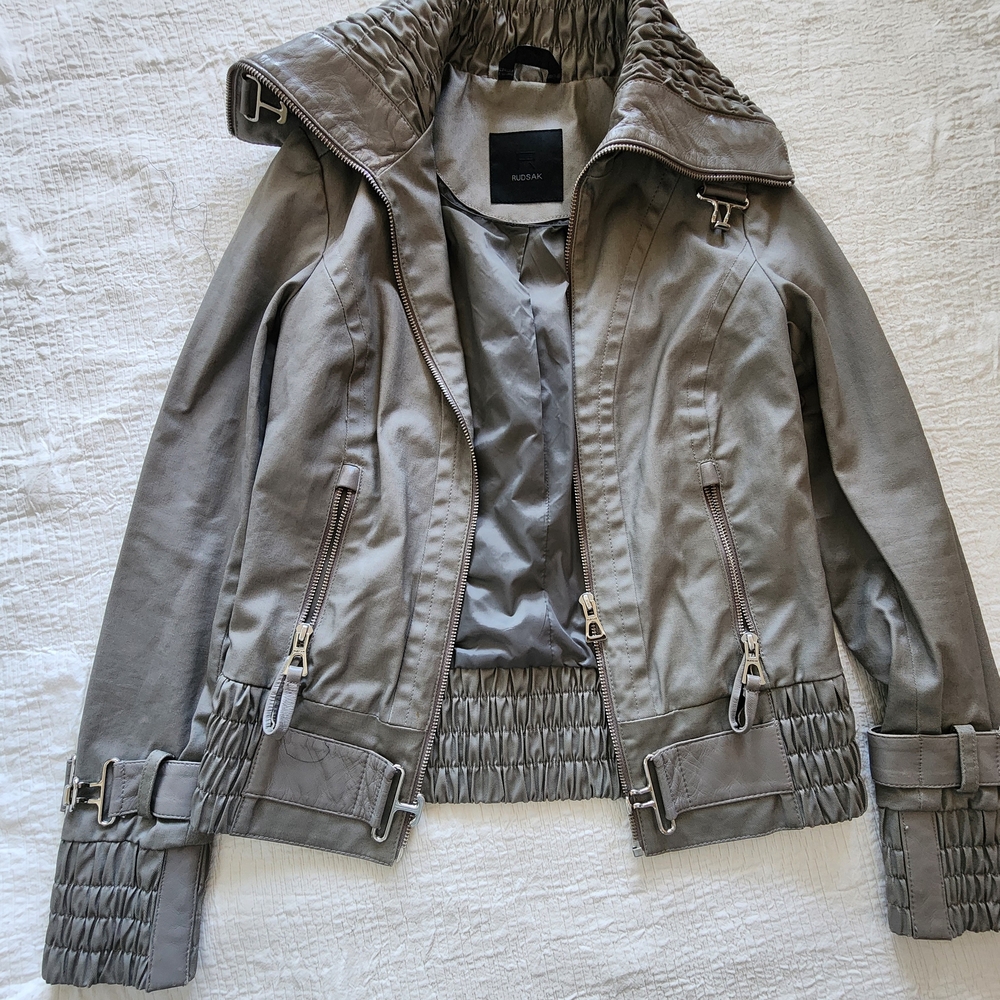 Rudsak Women's Gray Utility Zip Jacket